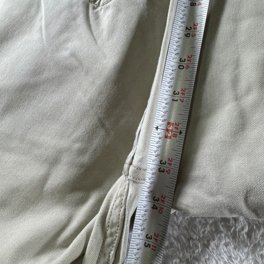 Levis 514 Pants Mens 36x34 Khaki Straight Chino Tan White Tab School 5 Pockets - Picture 9 of 12